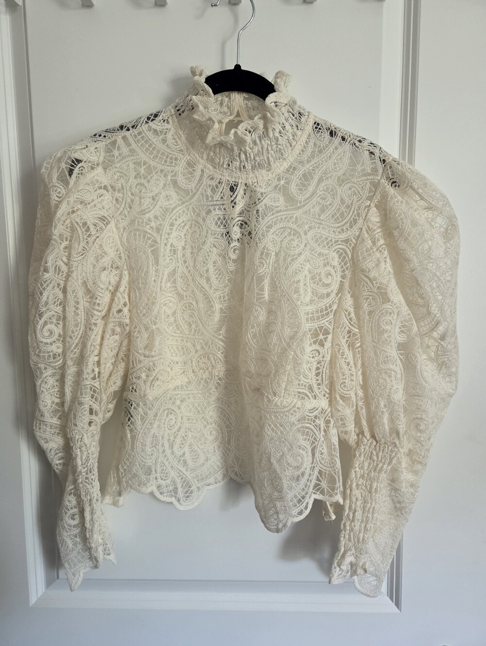 NWT Disturbia Lyra Lace Ruched High Neck Blouse